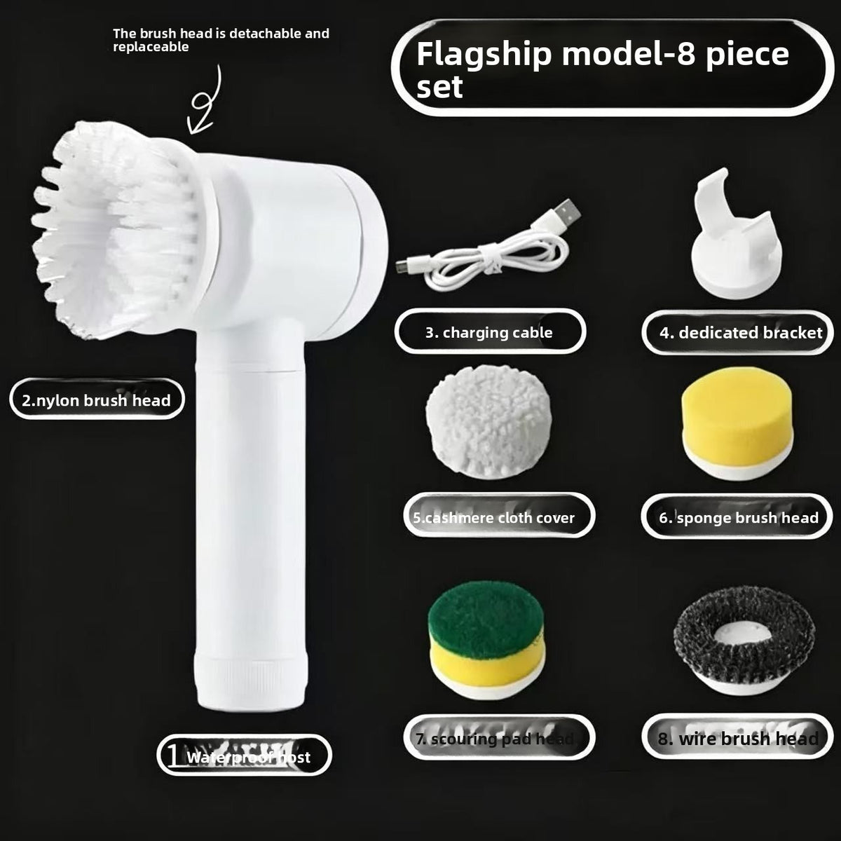 Multi Functional Handheld Electric Cleaning Brush